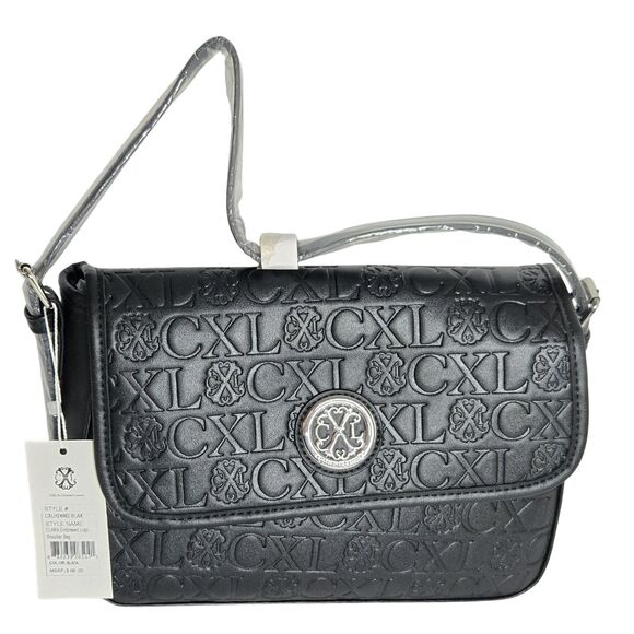 CXL by Christian Lacroix Clara Embossed Logo Shoulder Bag NWT Flap Snap - Picture 1 of 3